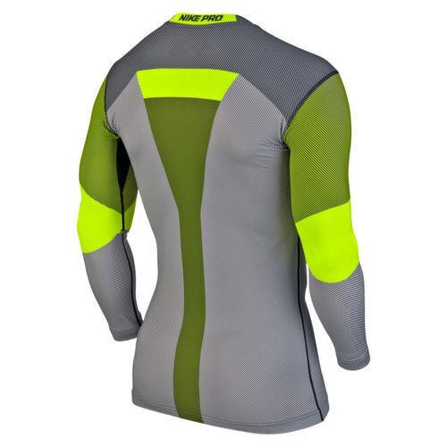 Nike Men`s Hyperwarm Dri-fit Long Sleeve Shirt Grey Sz S 699974-702