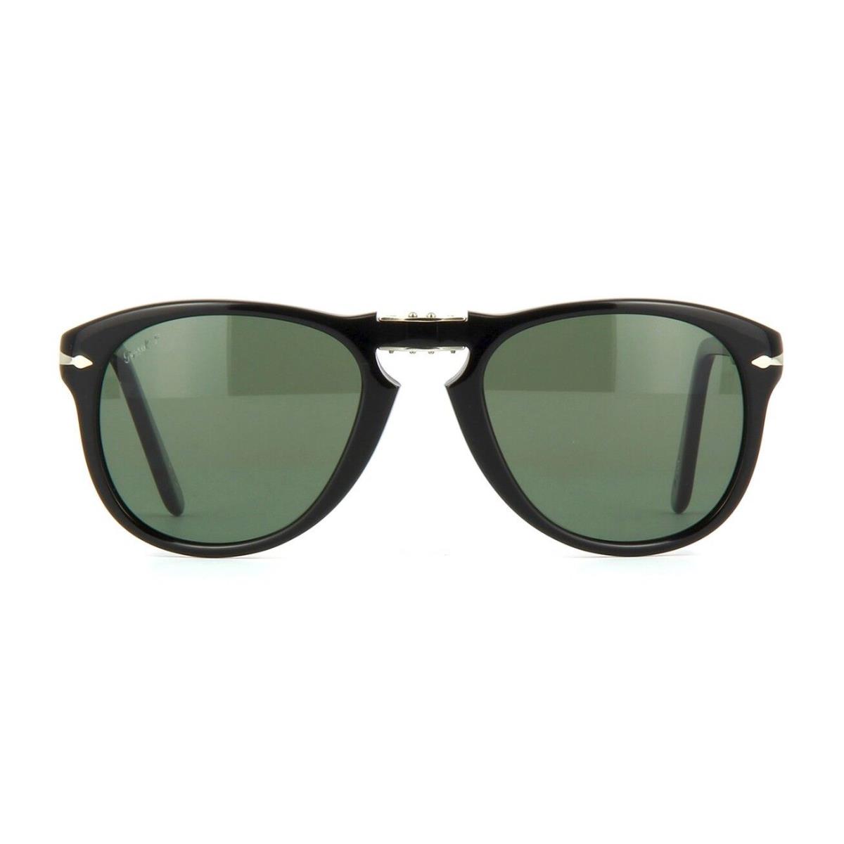 Persol PO 0714 Folding Black/crystal Green Polarized 95/58 Sunglasses