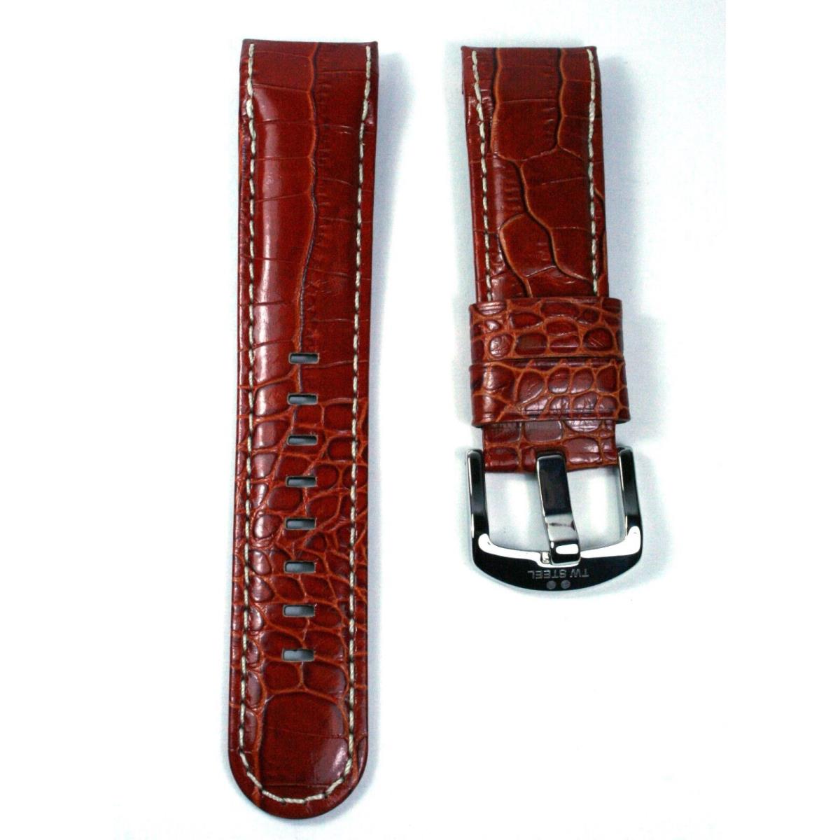 TW Steel TWB117 Brown Croco Leather Strap Steel. For Grandeur 48mm Case