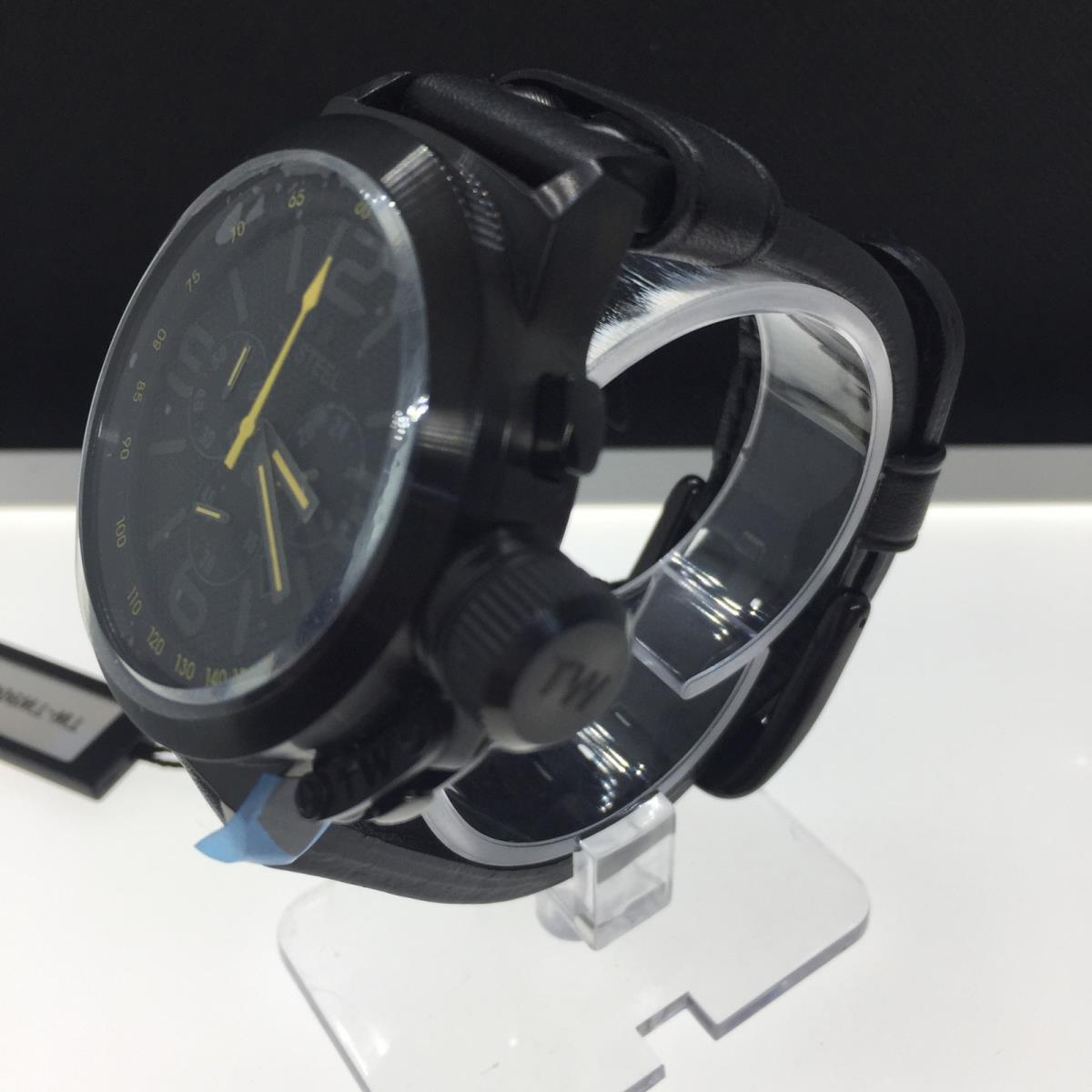 TW Steel Men`s TW900 Cool Black Black Leather Strap Watch