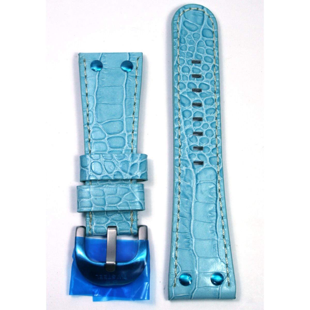 TW Steel Twb 80 Light Blue Leather Strap For Goliath 37MM Cases. 26MM Width