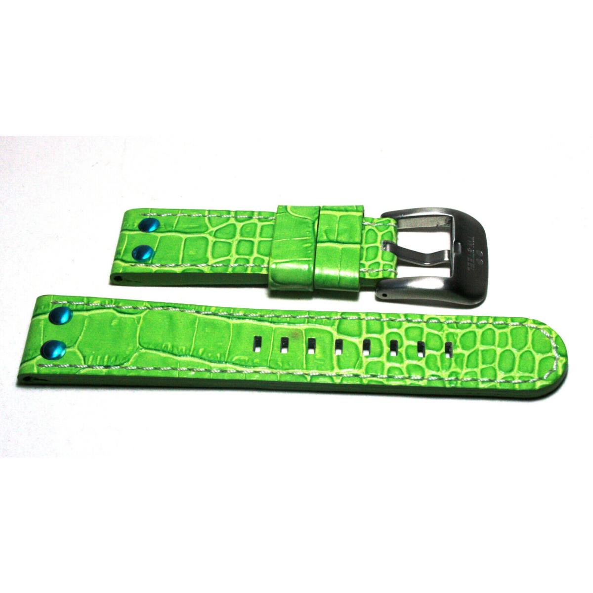 TW Steel TWB32 Green Leather Strap Fits All Steel Canteen Models 22MM