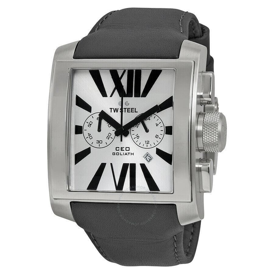 TW Steel CE3003 Chronograph Quartz Men`s Silver Dial Watch Ceo Goliath