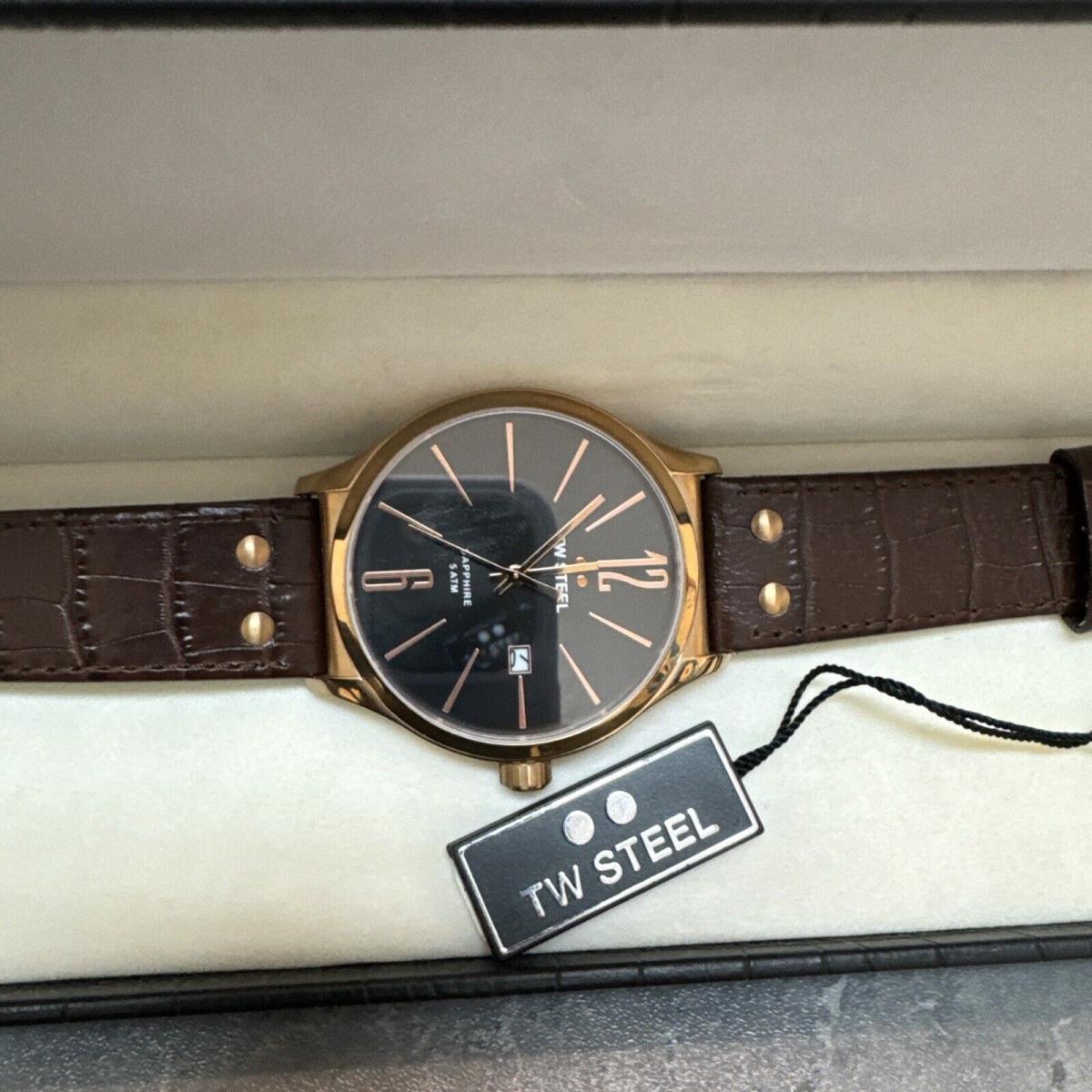 TW Steel Slim Line Rose Gold Tone Case Watch TW1303