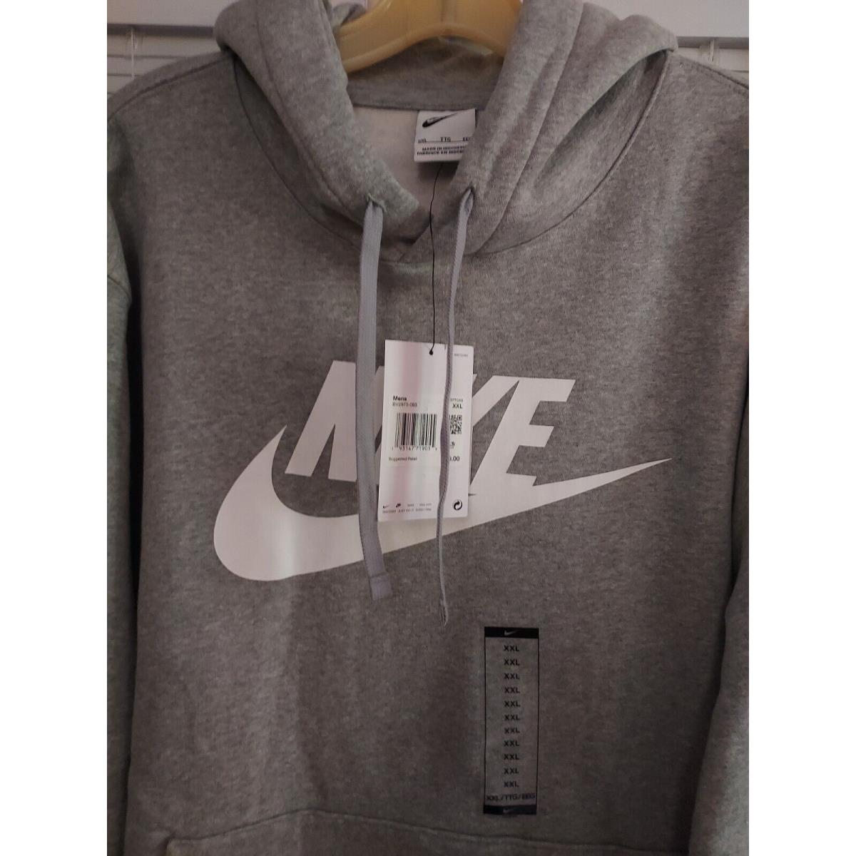 Nike Size Xxl Sportswear Club Fleece Grey Hoodie