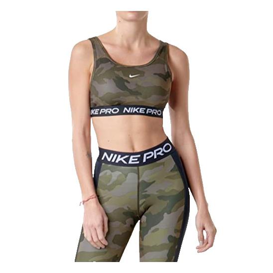 Nike Pro L Women`s Swoosh Padded Sports/yoga/pickleball Bra-camo CU7353