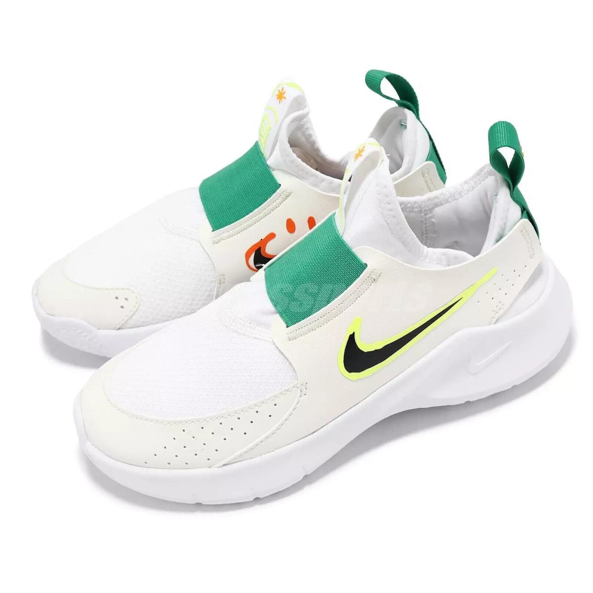 Nike Flex Runner 3 GS White Green Orange Kids Youth Size 7Y Running HF5745 101 - White