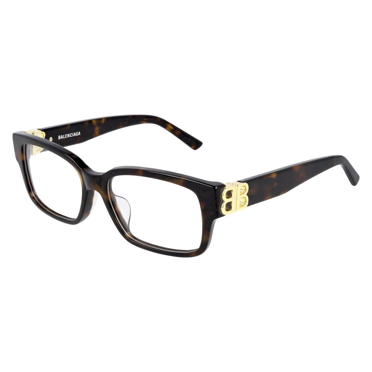 Balenciaga BB0105O Eyeglasses Women Gold Rectangle 54mm