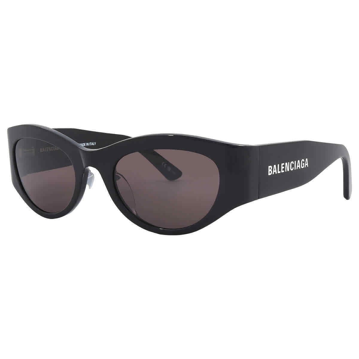 Balenciaga Grey Oval Ladies Sunglasses BB0330SK 001 54 BB0330SK 001 54
