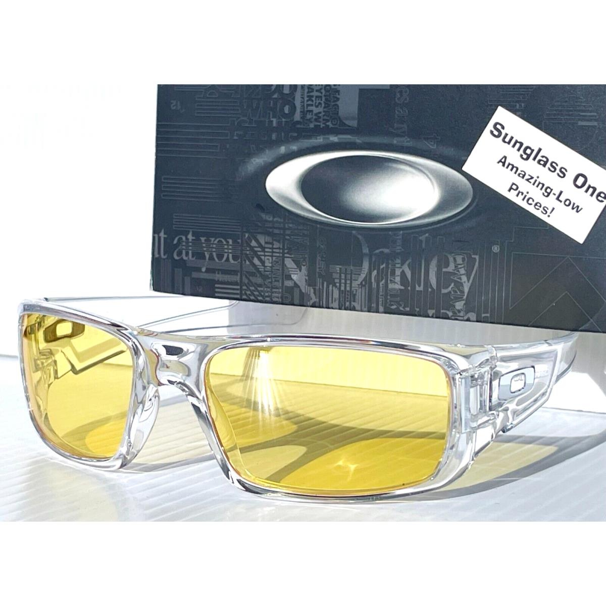 Oakley Crankshaft Polished Clear w Galaxy Yellow Amber Sunglass 9239