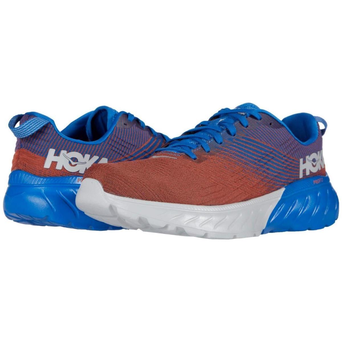 Men`s Hoka One One Mach 3 Running Shoes Size 8-13 Blue/mandarin Red 1106479