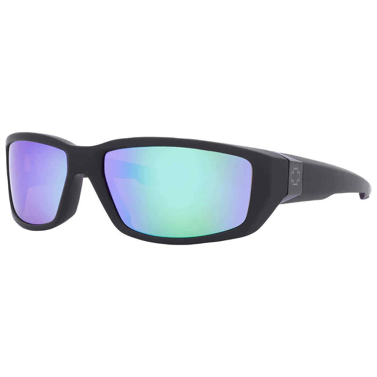 Spy Dirty MO Happy Bronze Polar with Green Spectra Mirror Wrap Men`s Sunglasses