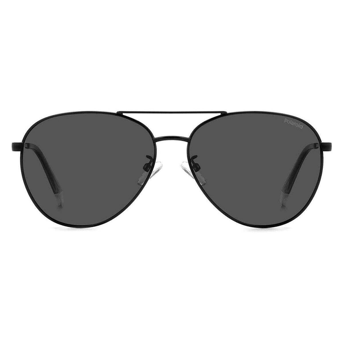 Polaroid Pld 4142/G/S/X Sunglasses Black Gray Polarized 60 - Frame: Black / Gray Polarized, Lens: Gray Polarized