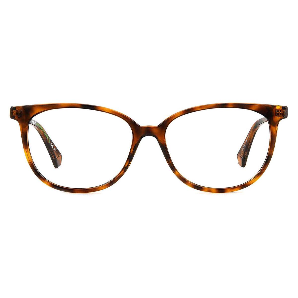 Polaroid Pld D487 Eyeglasses Women Havana Oval 55mm - Frame: Havana, Lens: Demo