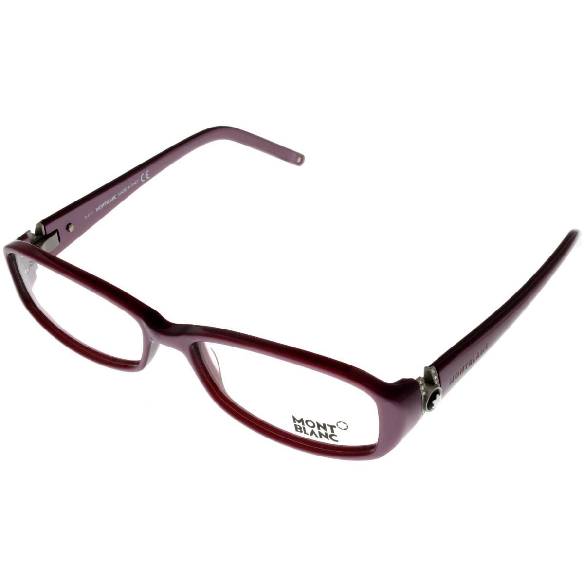 Montblanc Mont Blanc Rectangular Eyeglasses Frame Women Purple Shiny Violet MB0343 081