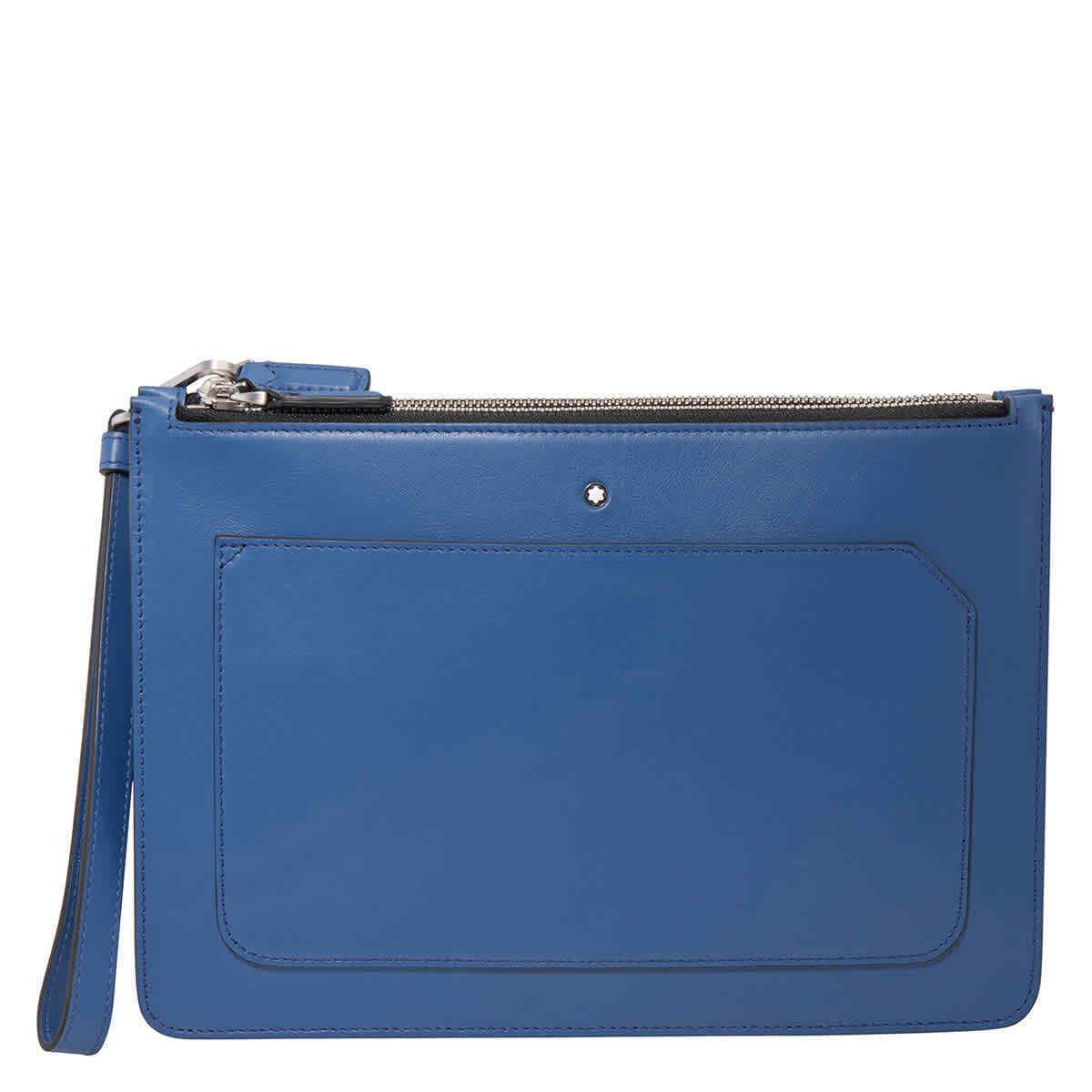 Montblanc Meisterstuck Urban Zip Clutch with Two Zips- Cobalt 124083