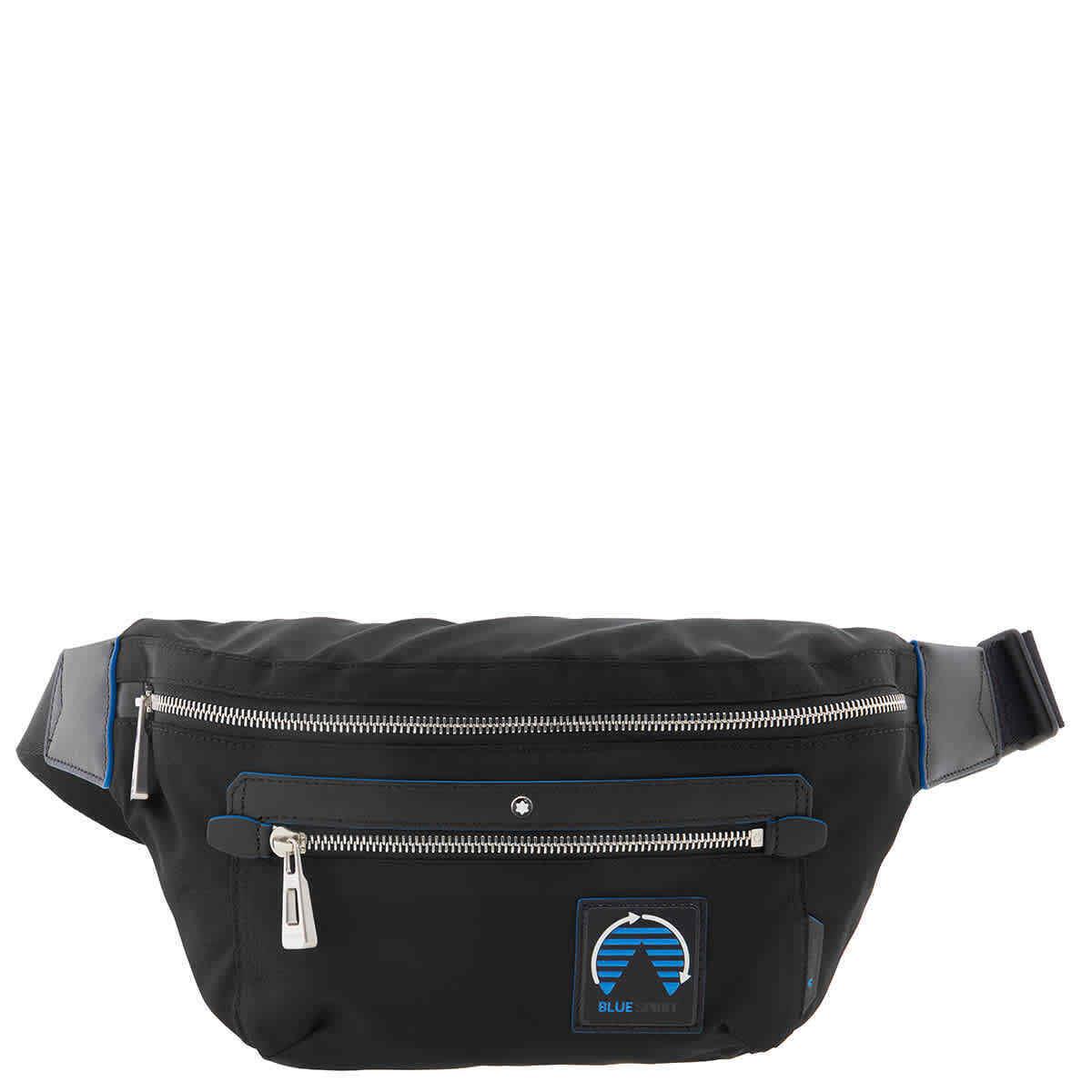 Montblanc Black Nylon Blue Spirit Belt Bag 129078