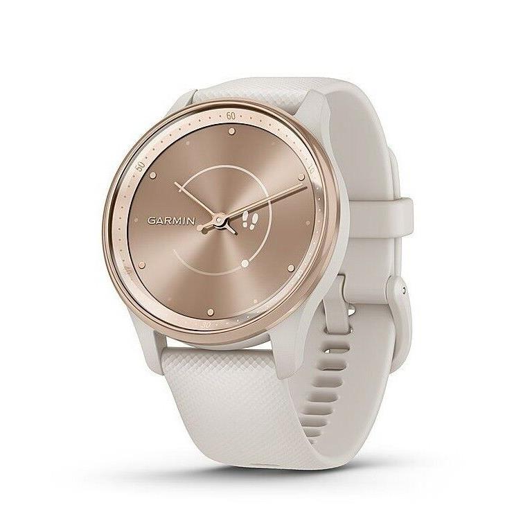 Garmin Vivomove Trend Hybrid Gps Smartwatch with Safety and Tracking Peach Gold with Ivory