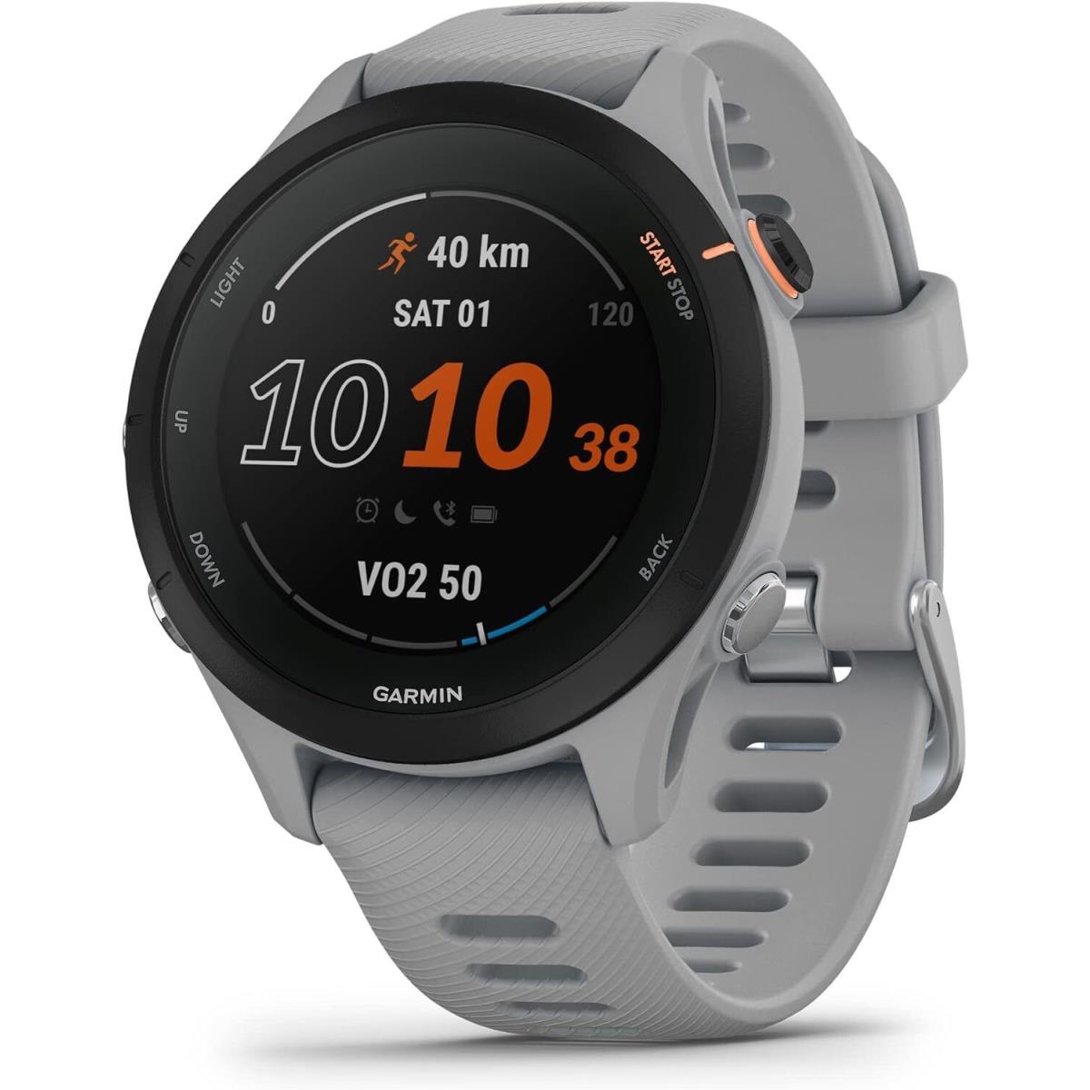 Garmin Forerunner 255 Series Gps Running Smartwatch with Bright Amoled Display Powder Gray