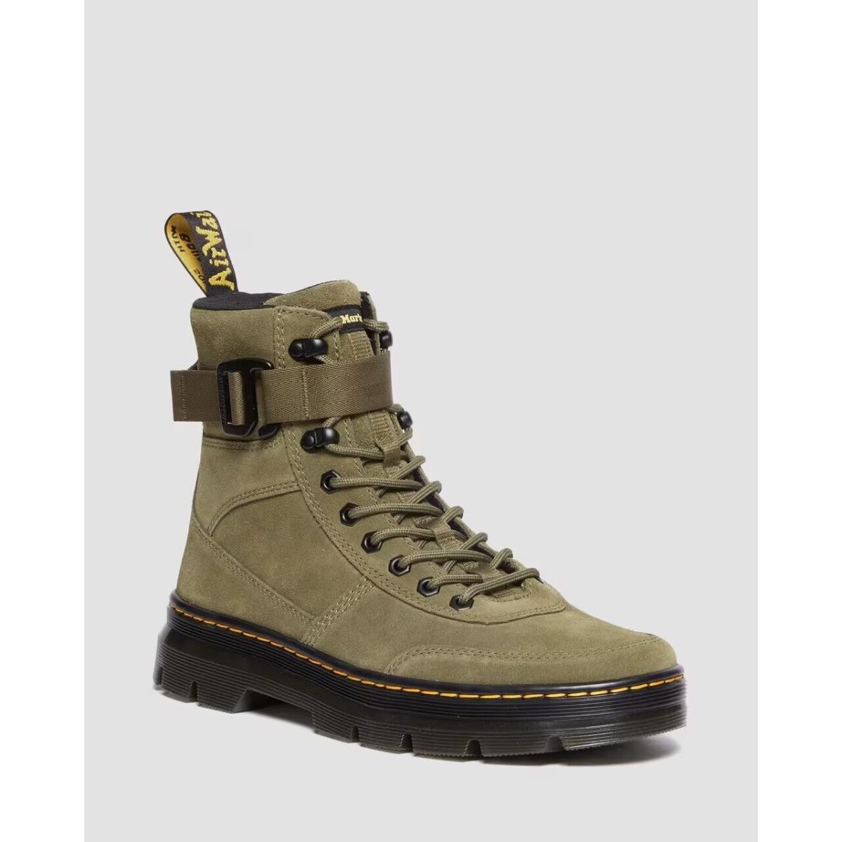 Men`s Dr. Martens Combs Tech Suede Casual Boots 31226538 Sizes Dms Olive E.h. S