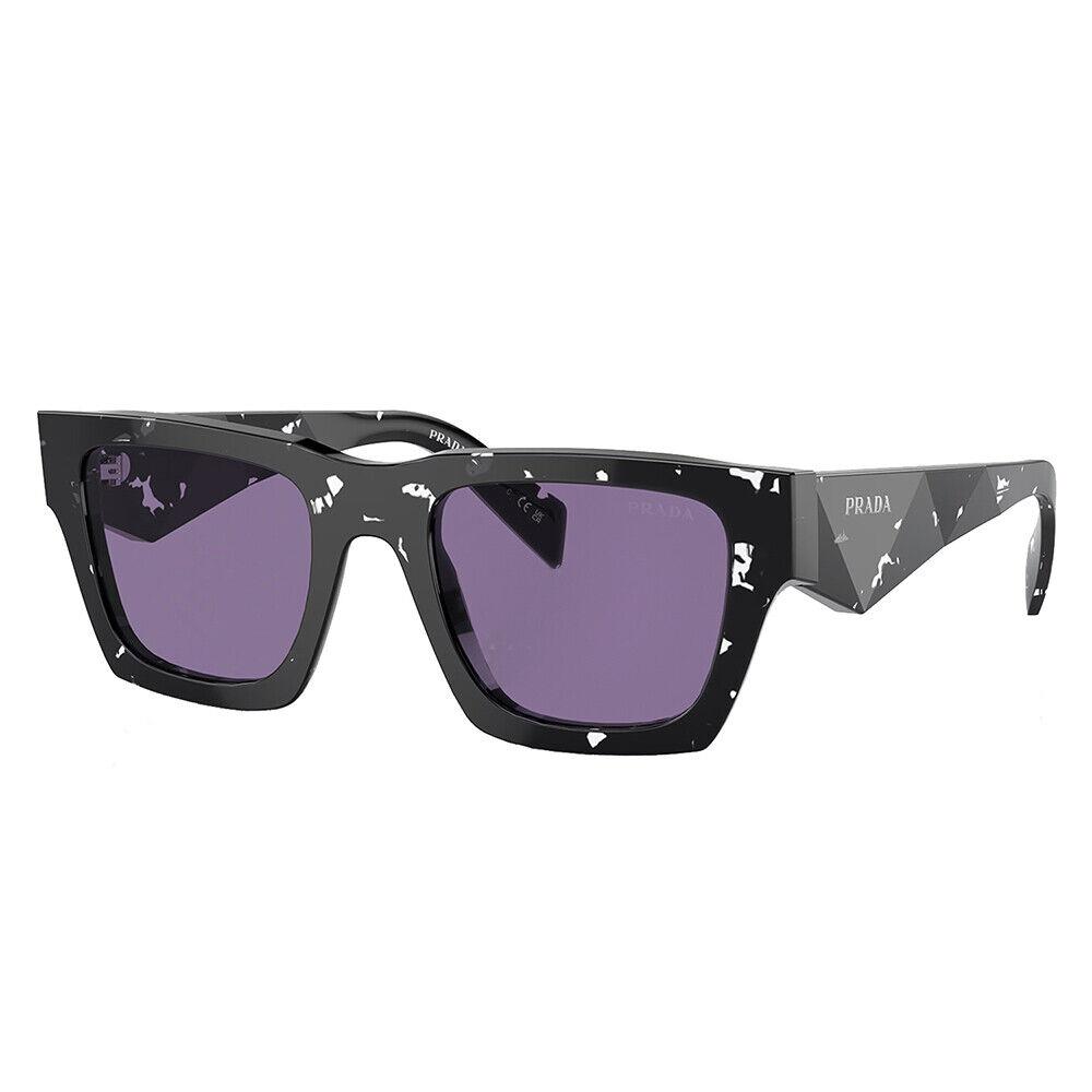 Prada PR A06S 15O50B Tortoise Black Crystal Plastic Sunglasses Purple Mirror