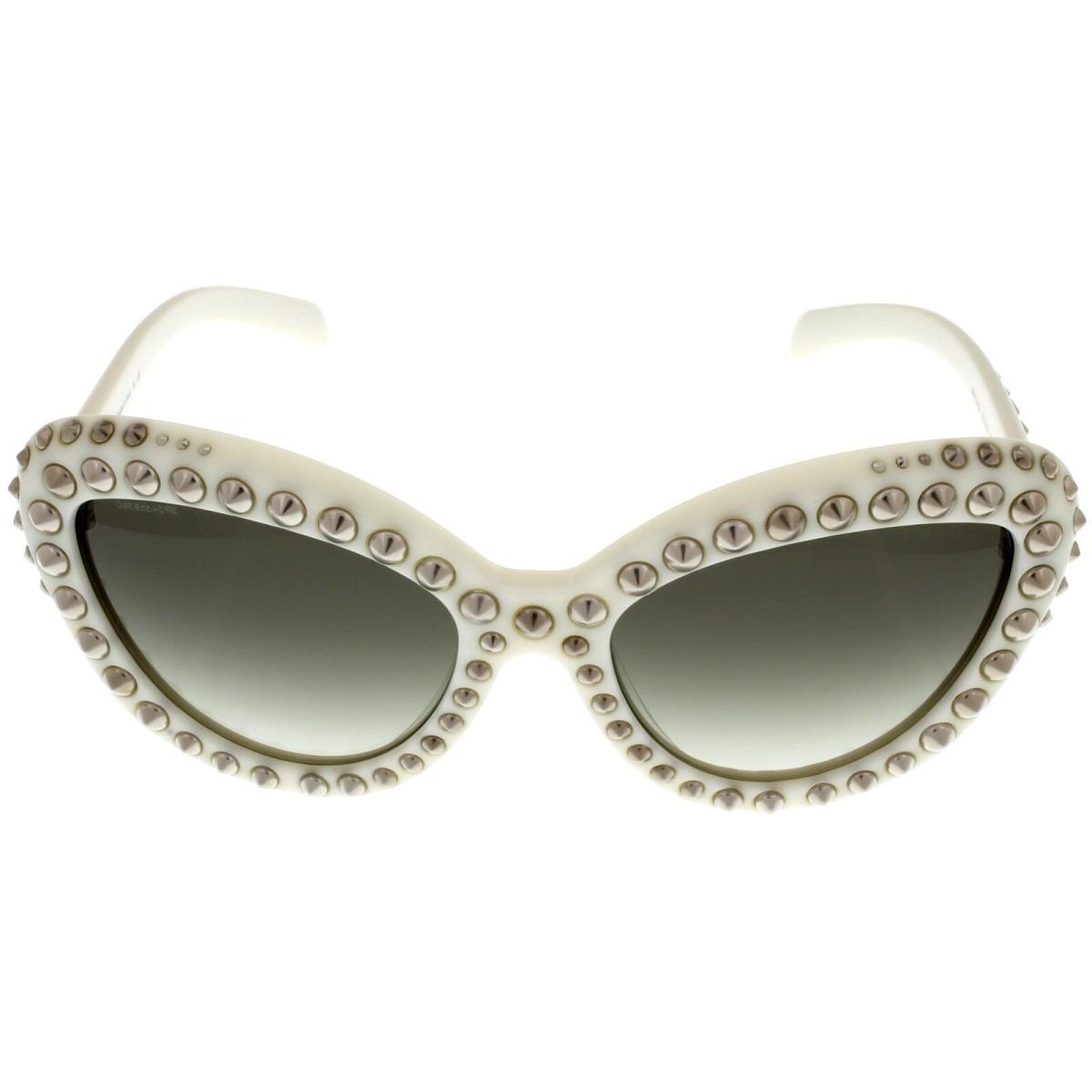 Prada Sunglasses Women Off White with Stud Detailing Cateye PR31QS 7S30A7