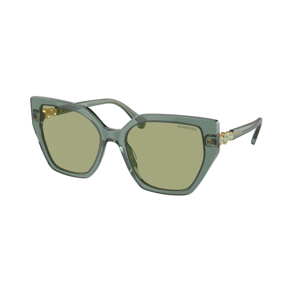 Swarovski SK6016 104382 Transparent Green Dark Green 56 mm Women`s Sunglasses