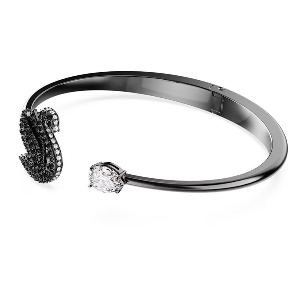 Swarovski Swan Bangle Swan Black Ruthenium Plated 5688746 Size M