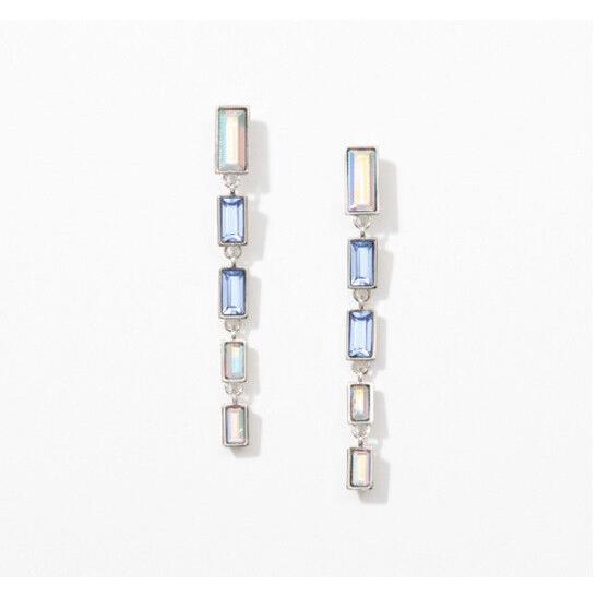 Swarovski Touchstone Crystal Earrings Drop Multicolored Rhodium Condition