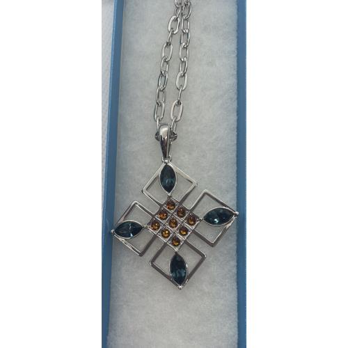 Swarovski Touchstone Crystal Necklace Multicolored Rhodium 21 Adjustable Condition