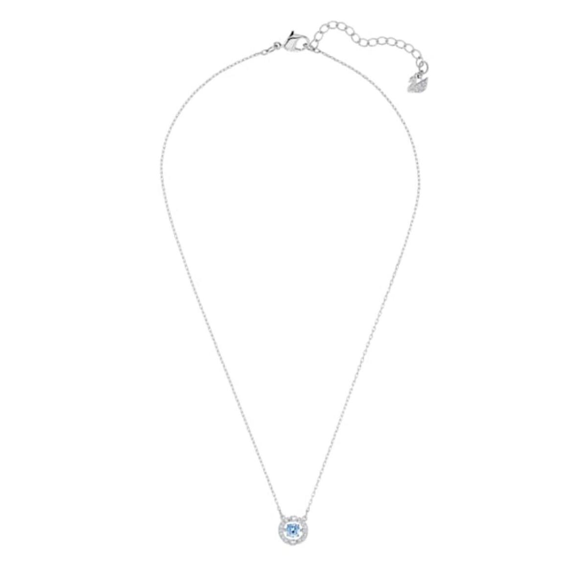 Swarovski Crystal Sparkling Dance Bangle Necklace Set Blue Rhodium 550638