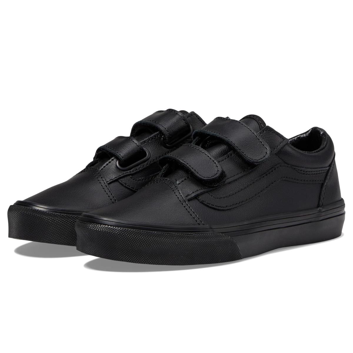 Children Unisex Shoes Vans Kids Old Skool V Little Kid - Classic Tumble Black Mono