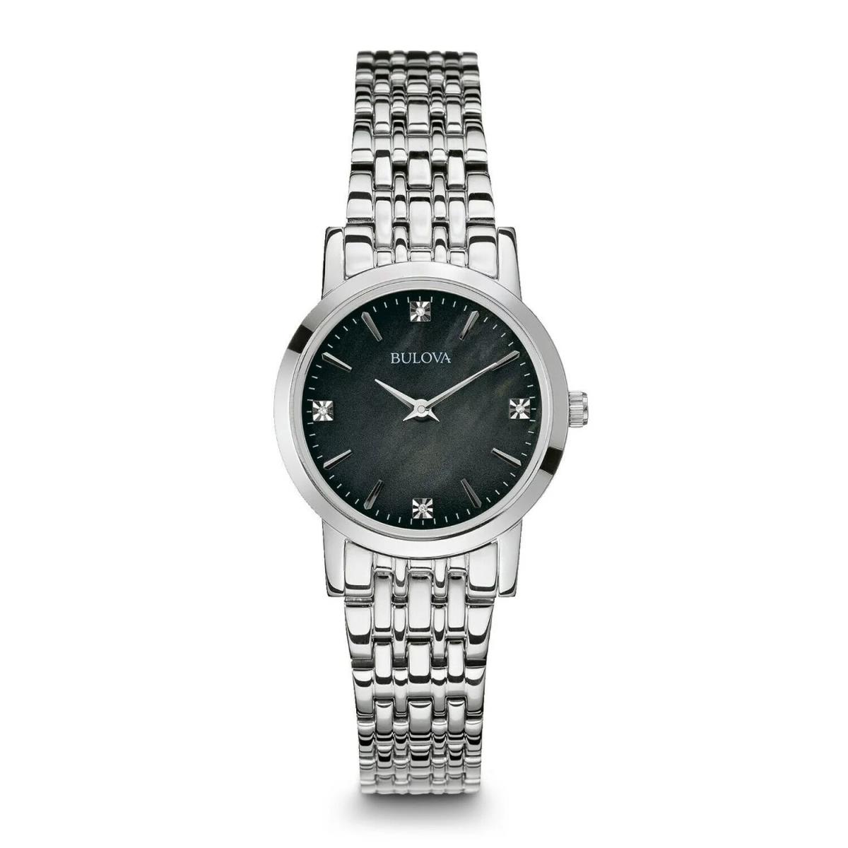 Bulova Women`s Stainless Steel Diamond Watch