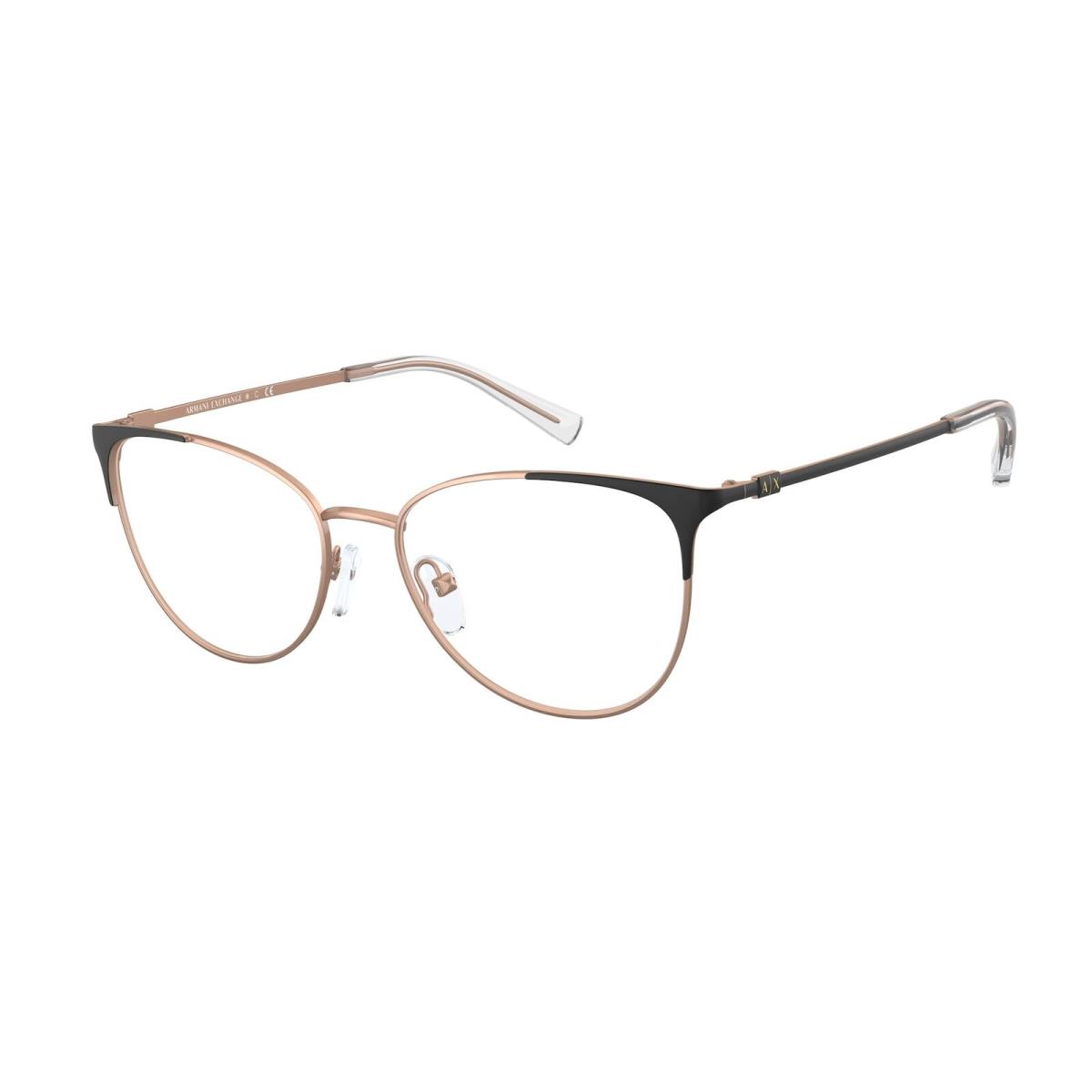 Armani Exchange AX1034 6106 Mt Rose Gold Black Demo Lens 52 m Women`s Eyeglasses