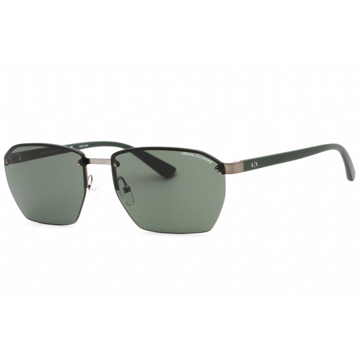 Armani Exchange AX2048S 600371 Sunglasses Matte Gunmetal Matte Frame Green