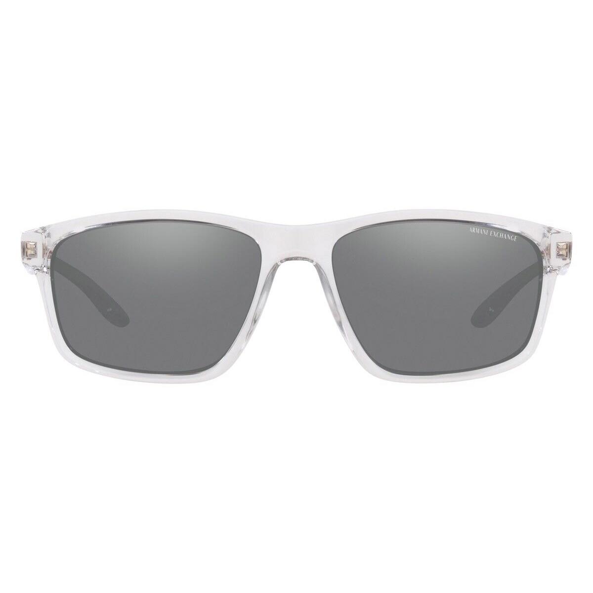 Armani Exchange Sunglasses 0AX4122SF 83336G Clear Frame Gray Lens 59MM