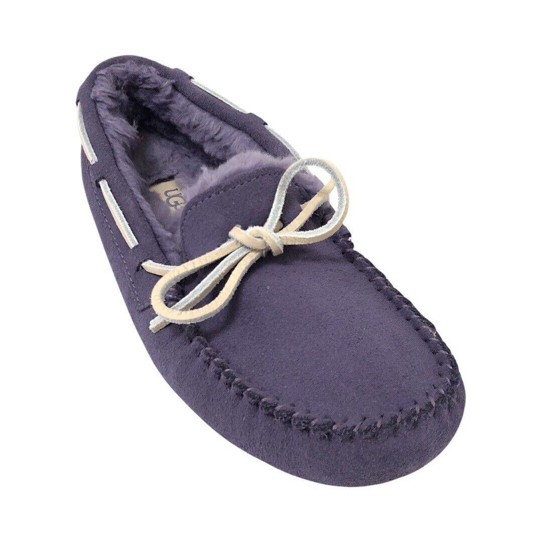 Ugg Women`s Dakota Lilac Mauve Suede Slippers Moccasins 5612 Shoes - Lilac Mauve
