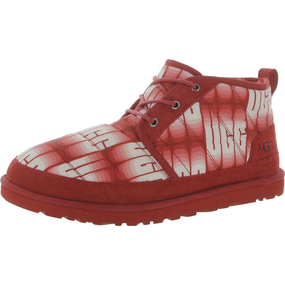 Ugg Mens Neumel Leather Fur Lining Lugged Sole Ankle Boots Shoes Bhfo 3774 Samba Red/White