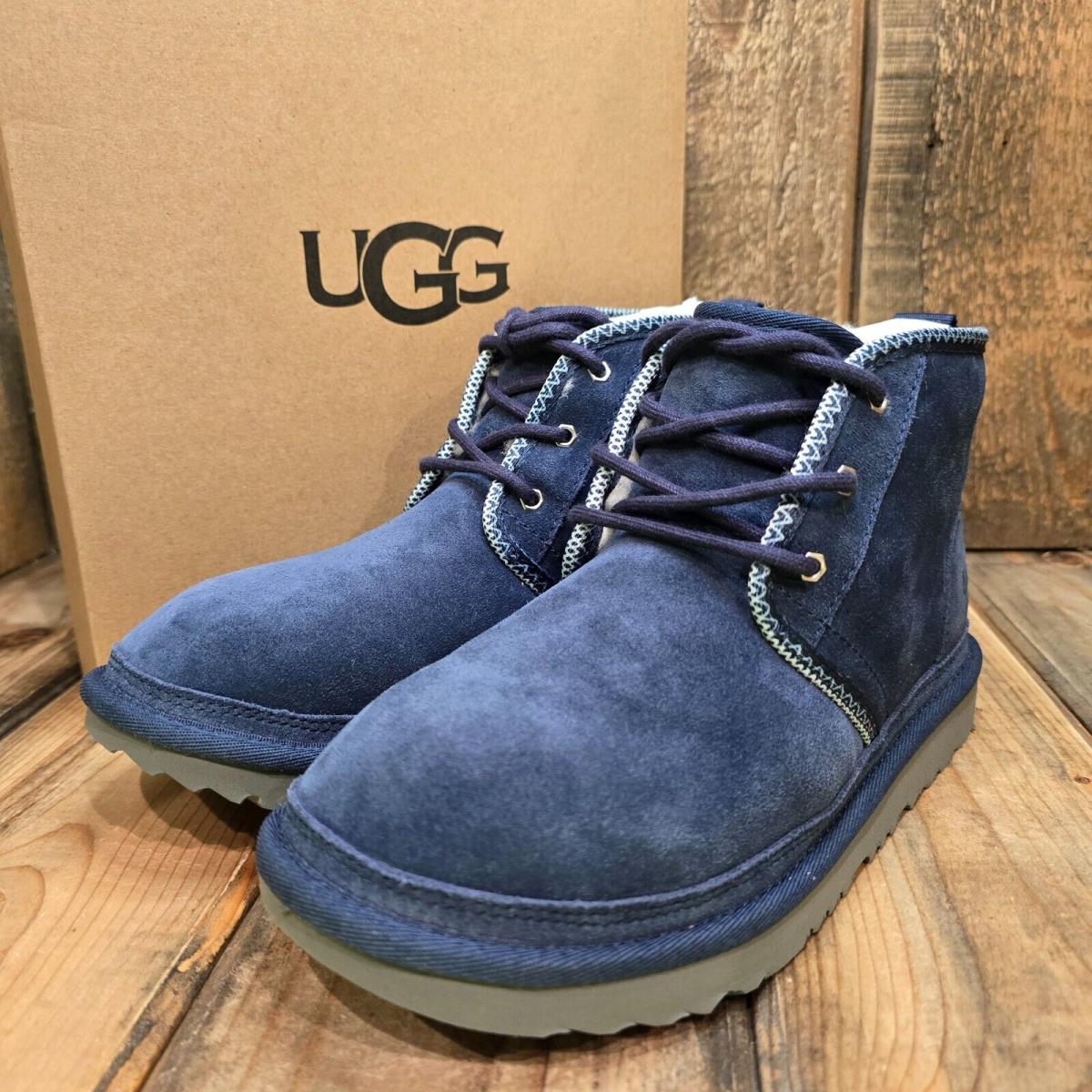 Ugg Neumel II Tasman Chukka Shoe Boot Blue Suede Wool Big Kids US 5 = Womens 7