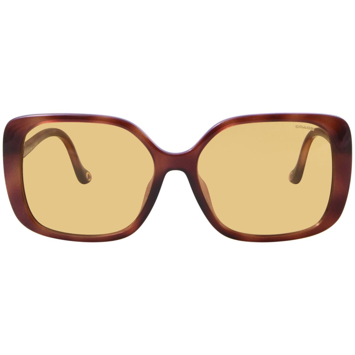 Coach CL929 HC8376U 577485 Sunglasses Women`s Caramel Tortoise/amber Solid 56mm