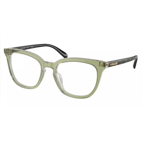 Coach HC6222U 5786 Eyeglasses Women`s Transparent Green/hopper Full Ri 51-19-145