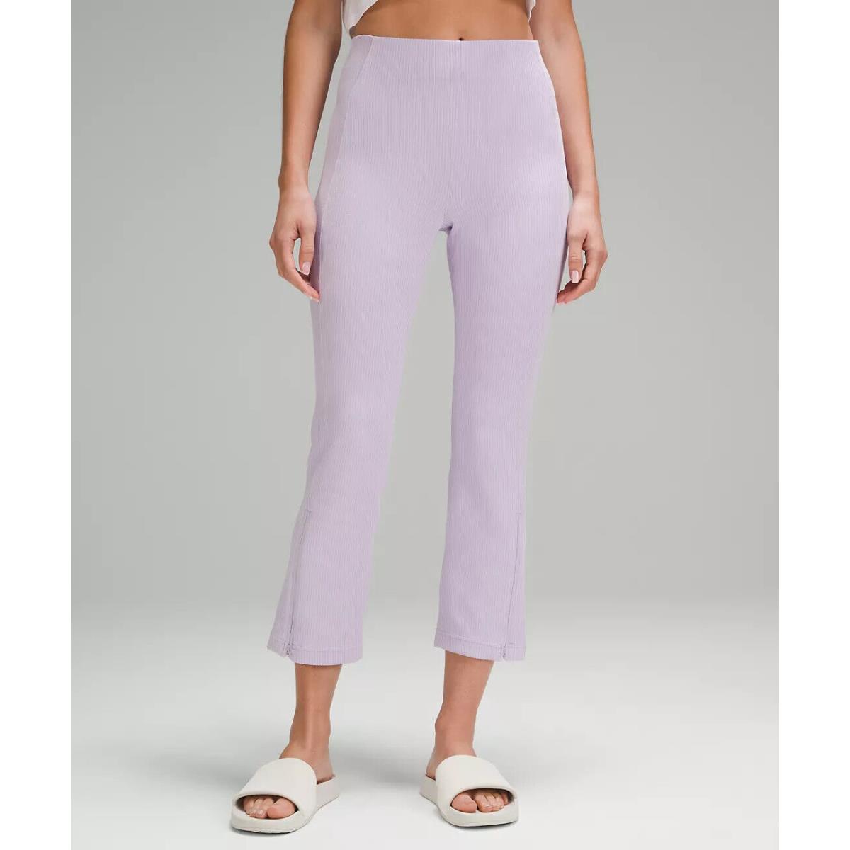 Lululemon Ribbed Softstreme Zip-leg High Rise Crop Leggings 25 Retail Lilac Ether