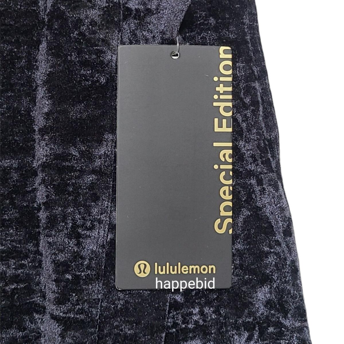 Lululemon Warm Down Crew Crushed Velvet Black Women 6