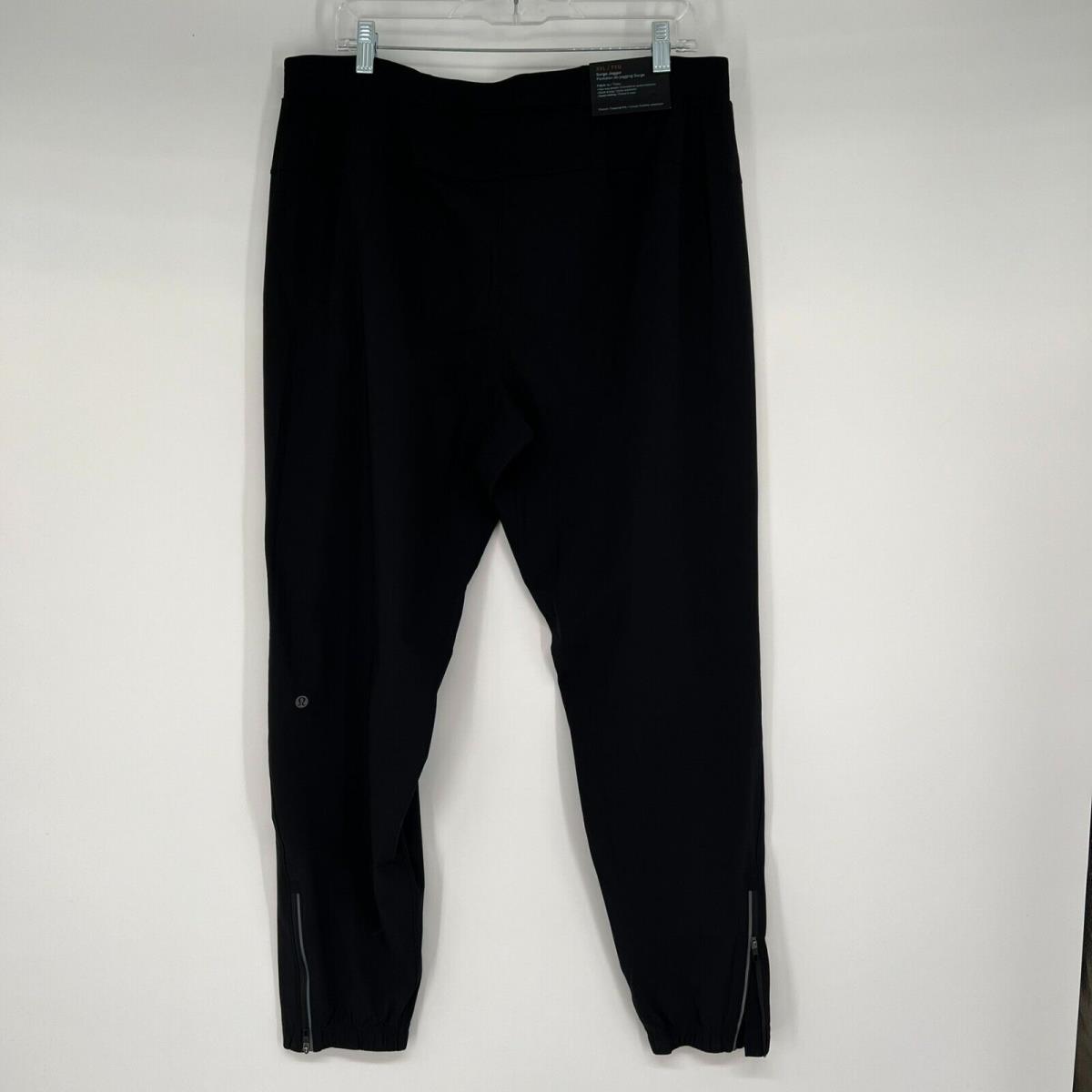 Lululemon Surge Jogger Men`s 2XL Black Zipperless Pocket Tapered Leg Reflect