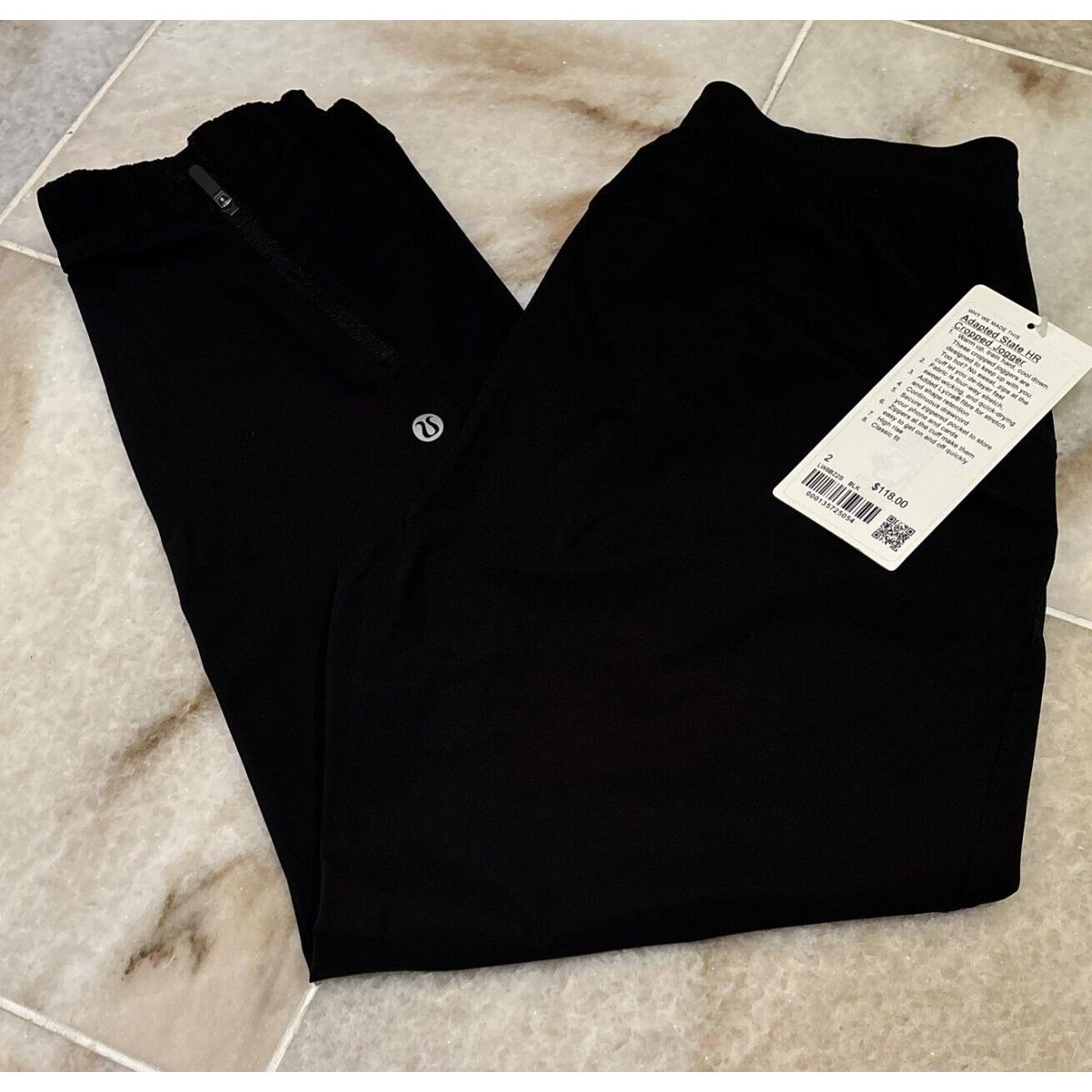 Lululemon Adapted State HR Jogger Cropped Size 2 Black LW6BZ2S