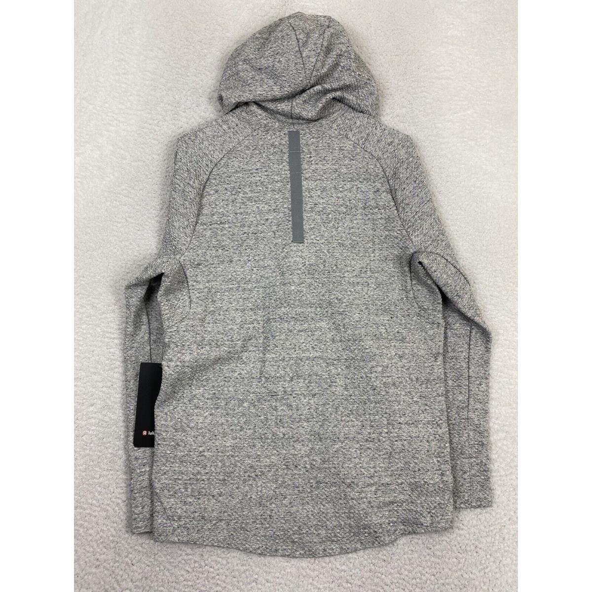 Lululemon At Ease Hoodie Textured Heathered Gray Hmel/blk Size Small
