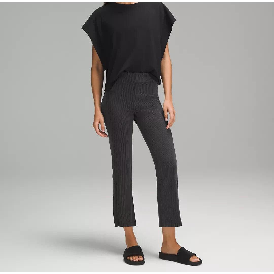 Lululemon Ribbed Softstreme Zip-leg High-rise Cropped Pant 25 Black Size 2