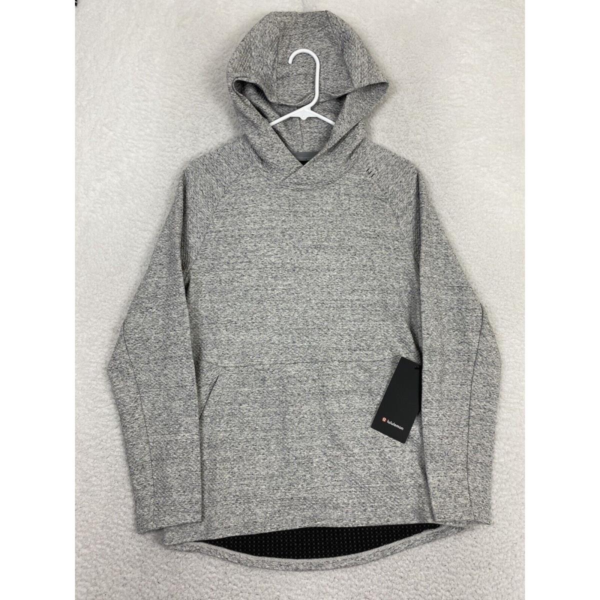 Lululemon At Ease Hoodie Textured Heathered Gray Hmel/blk Size Small