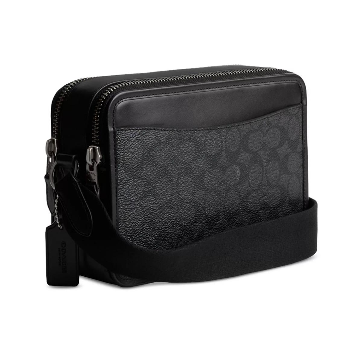 Coach Men`s Charter Signature-print Crossbody Bag Charcoal Multi