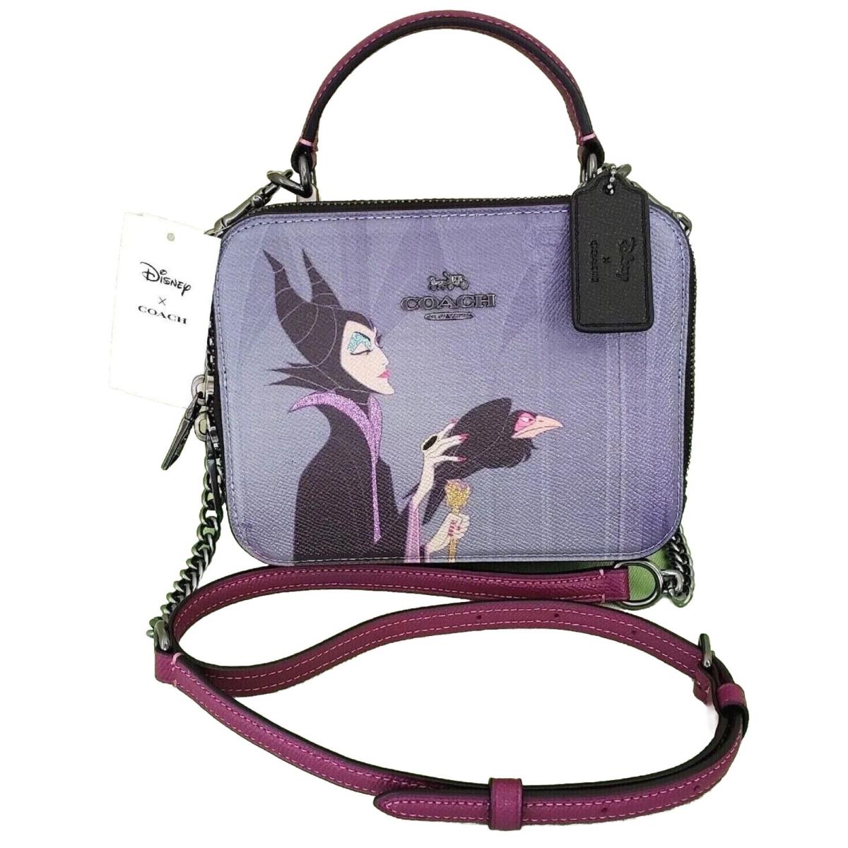 Coach x Disney Crossbody Bag Maleficent Motif Box Chain Purse CC376